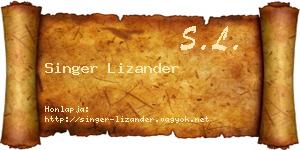 Singer Lizander névjegykártya
